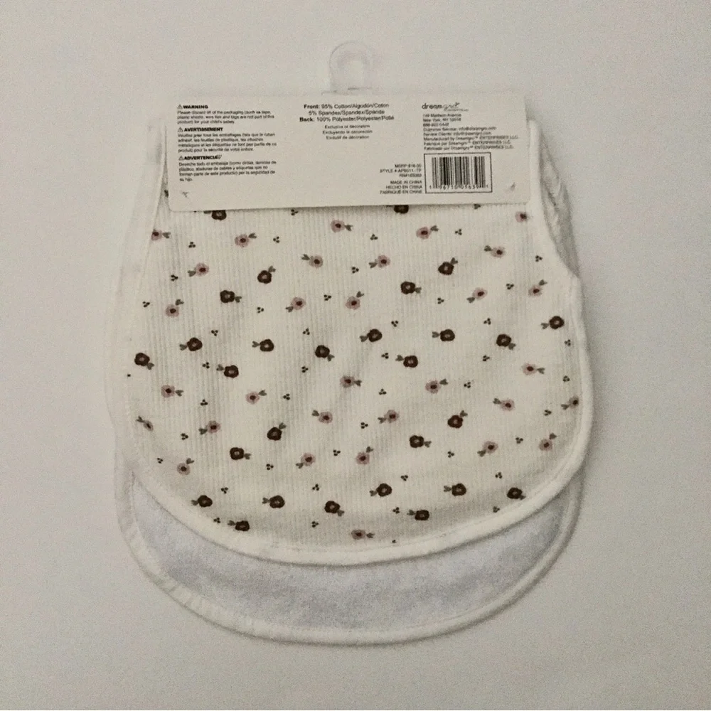 NEW Baby Burp Cloths 3pk Soft Absorbent Floral Polka Dots | Apple + Ivy